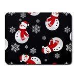 Christmas Texture, Retro Background With Snowmen Small Mousepad