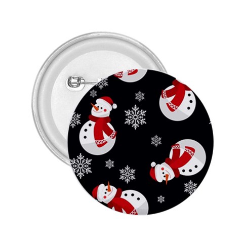 Christmas Texture, Retro Background With Snowmen 2.25  Buttons from ArtsNow.com Front