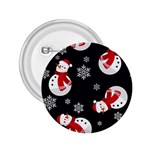 Christmas Texture, Retro Background With Snowmen 2.25  Buttons