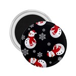 Christmas Texture, Retro Background With Snowmen 2.25  Magnets