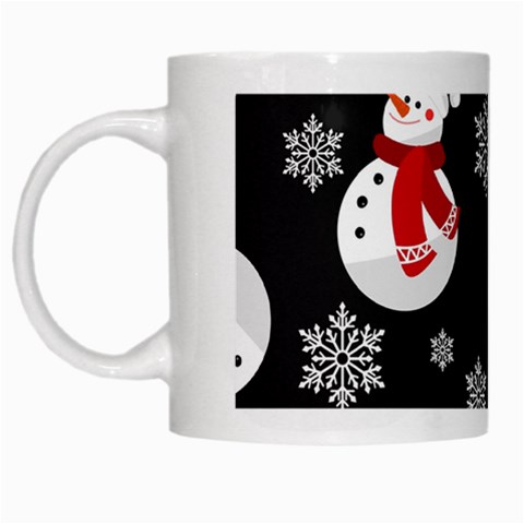 Christmas Texture, Retro Background With Snowmen White Mug from ArtsNow.com Left