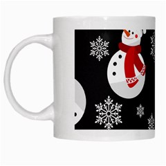 Christmas Texture, Retro Background With Snowmen White Mug from ArtsNow.com Left