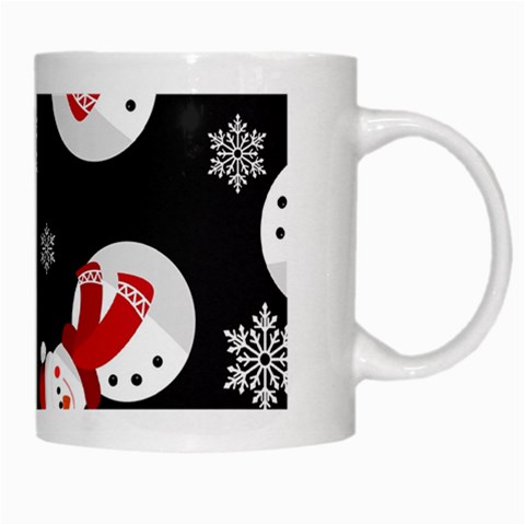 Christmas Texture, Retro Background With Snowmen White Mug from ArtsNow.com Right