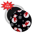 Christmas Texture, Retro Background With Snowmen 2.25  Magnets (10 pack) 