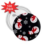 Christmas Texture, Retro Background With Snowmen 2.25  Buttons (100 pack) 