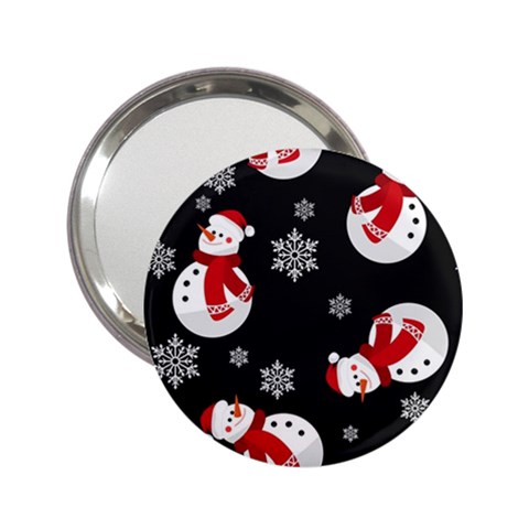 Christmas Texture, Retro Background With Snowmen 2.25  Handbag Mirrors from ArtsNow.com Front