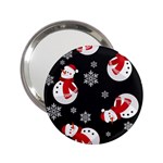 Christmas Texture, Retro Background With Snowmen 2.25  Handbag Mirrors