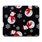 Christmas Texture, Retro Background With Snowmen Large Mousepad