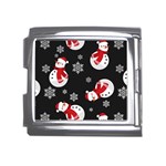 Christmas Texture, Retro Background With Snowmen Mega Link Italian Charm (18mm)