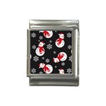 Christmas Texture, Retro Background With Snowmen Italian Charm (13mm)