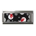 Christmas Texture, Retro Background With Snowmen Superlink Italian Charm (9mm)