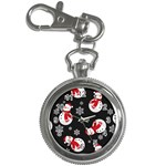 Christmas Texture, Retro Background With Snowmen Key Chain Watches