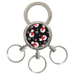 Christmas Texture, Retro Background With Snowmen 3-Ring Key Chain