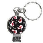 Christmas Texture, Retro Background With Snowmen Nail Clippers Key Chain