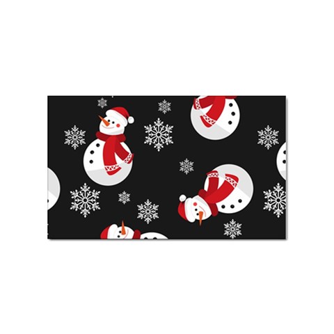 Christmas Texture, Retro Background With Snowmen Sticker (Rectangular) from ArtsNow.com Front