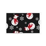 Christmas Texture, Retro Background With Snowmen Sticker (Rectangular)