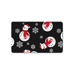 Christmas Texture, Retro Background With Snowmen Magnet (Name Card)