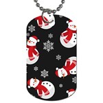 Christmas Texture, Retro Background With Snowmen Dog Tag (One Side)