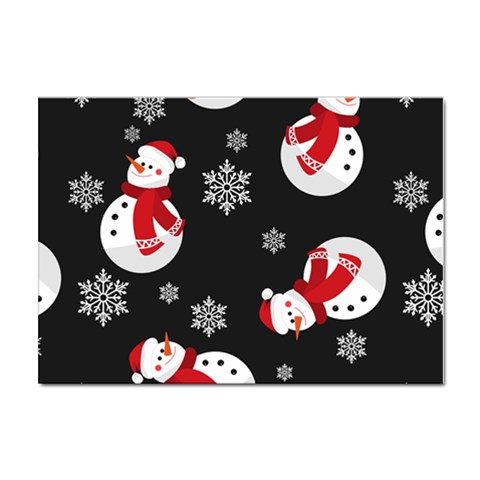 Christmas Texture, Retro Background With Snowmen Sticker A4 (10 pack) from ArtsNow.com Front