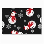 Christmas Texture, Retro Background With Snowmen Postcard 4 x 6  (Pkg of 10)