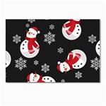 Christmas Texture, Retro Background With Snowmen Postcards 5  x 7  (Pkg of 10)