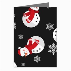 Christmas Texture, Retro Background With Snowmen Greeting Cards (Pkg of 8) from ArtsNow.com Left