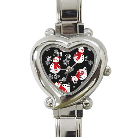 Christmas Texture, Retro Background With Snowmen Heart Italian Charm Watch from ArtsNow.com Front