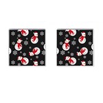 Christmas Texture, Retro Background With Snowmen Cufflinks (Square)