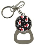 Christmas Texture, Retro Background With Snowmen Bottle Opener Key Chain