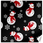 Christmas Texture, Retro Background With Snowmen Canvas 16  x 16 