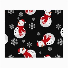 Christmas Texture, Retro Background With Snowmen Small Glasses Cloth (2 Sides) from ArtsNow.com Front