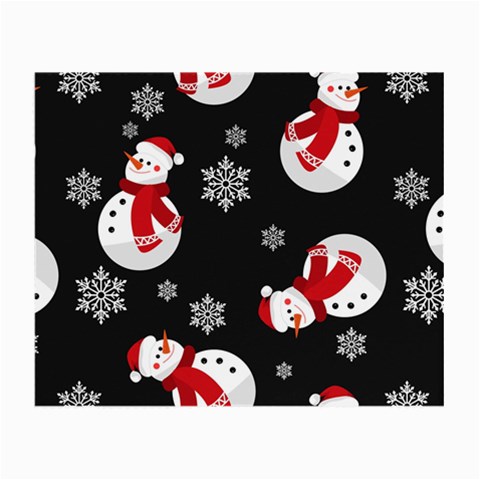 Christmas Texture, Retro Background With Snowmen Small Glasses Cloth (2 Sides) from ArtsNow.com Back