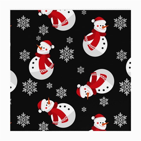 Christmas Texture, Retro Background With Snowmen Medium Glasses Cloth from ArtsNow.com Front