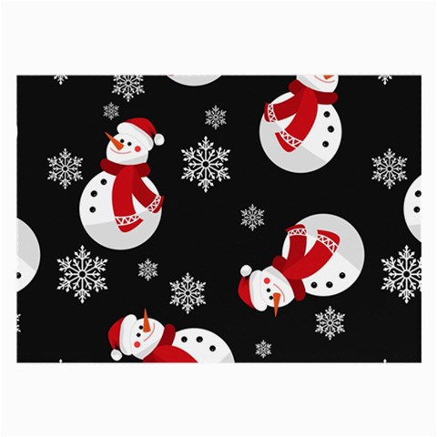 Christmas Texture, Retro Background With Snowmen Large Glasses Cloth (2 Sides) from ArtsNow.com Front