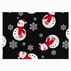 Christmas Texture, Retro Background With Snowmen Large Glasses Cloth (2 Sides) from ArtsNow.com Back