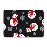 Christmas Texture, Retro Background With Snowmen Small Doormat