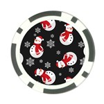 Christmas Texture, Retro Background With Snowmen Poker Chip Card Guard