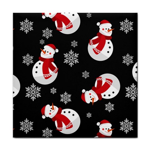 Christmas Texture, Retro Background With Snowmen Face Towel from ArtsNow.com Front