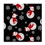 Christmas Texture, Retro Background With Snowmen Face Towel