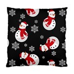 Christmas Texture, Retro Background With Snowmen Standard Cushion Case (One Side)