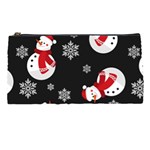 Christmas Texture, Retro Background With Snowmen Pencil Case