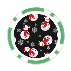 Christmas Texture, Retro Background With Snowmen Poker Chip Card Guard (10 pack) from ArtsNow.com Front