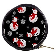 Christmas Texture, Retro Background With Snowmen Mini Makeup Bag from ArtsNow.com Front