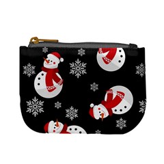 Christmas Texture, Retro Background With Snowmen Mini Coin Purse from ArtsNow.com Front