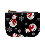 Christmas Texture, Retro Background With Snowmen Mini Coin Purse