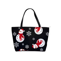 Christmas Texture, Retro Background With Snowmen Classic Shoulder Handbag from ArtsNow.com Front