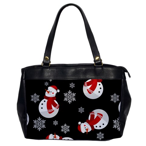 Christmas Texture, Retro Background With Snowmen Oversize Office Handbag from ArtsNow.com Front