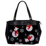 Christmas Texture, Retro Background With Snowmen Oversize Office Handbag