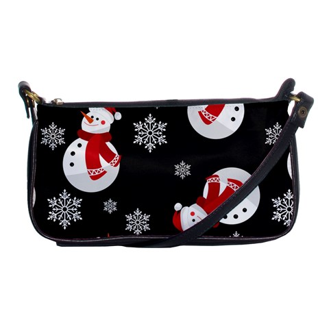 Christmas Texture, Retro Background With Snowmen Shoulder Clutch Bag from ArtsNow.com Front