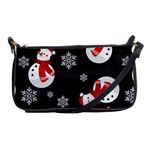 Christmas Texture, Retro Background With Snowmen Shoulder Clutch Bag